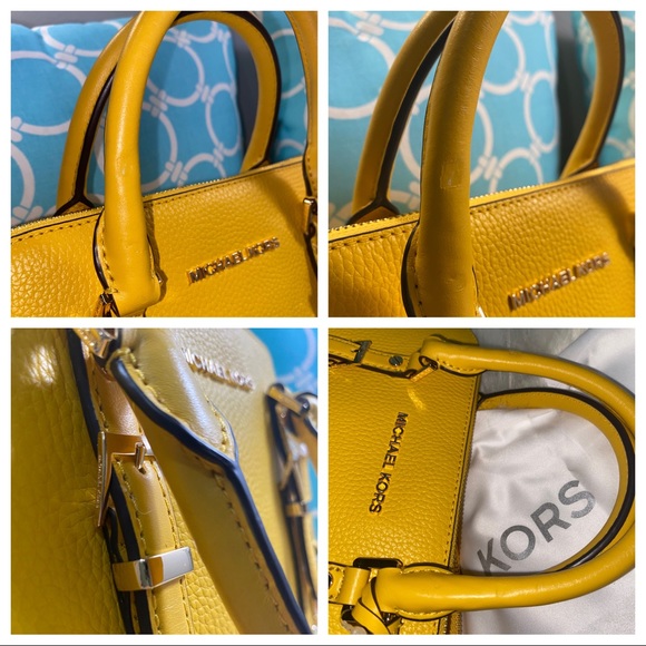 SOLD Michael Kors Sunflower Bedford Legacy Med Dome & Jet Set Sunflower Wallet - Picture 11 of 16